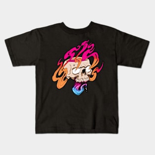 Smoking skull Kids T-Shirt